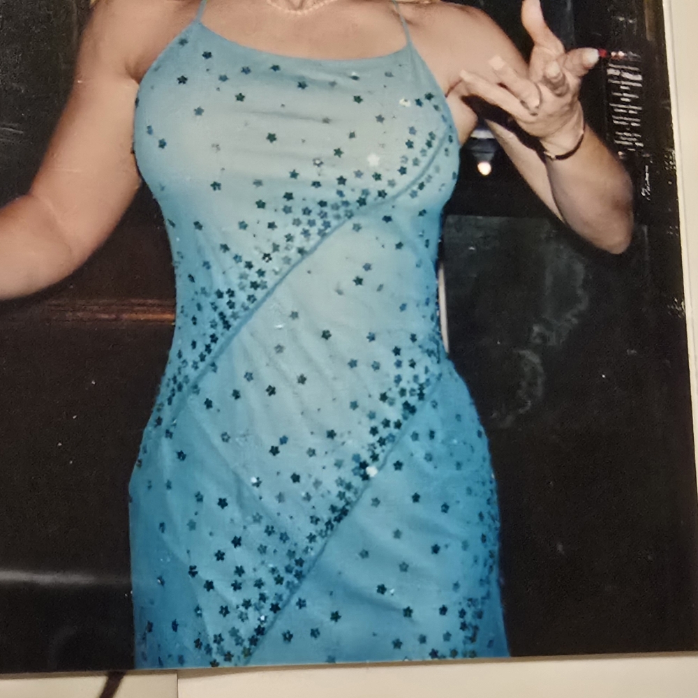 BcBG Max Azria Blue Starry Halter Dress